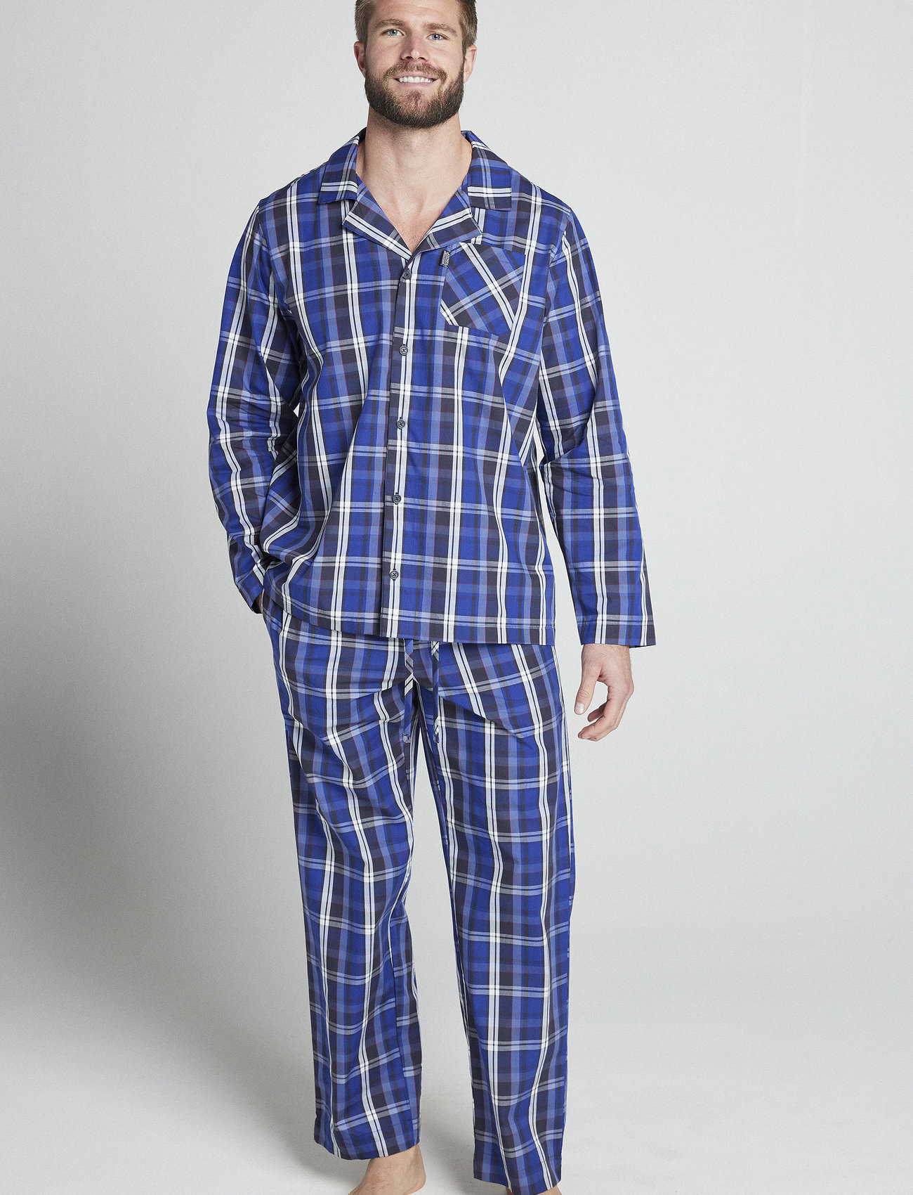 Jockey - Pyjama 1/1 woven - pyjamasetit - navy check - 1