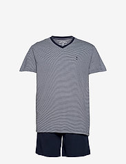 Jockey - Pyjama Short Knit - nattøj sæt - blue - 0