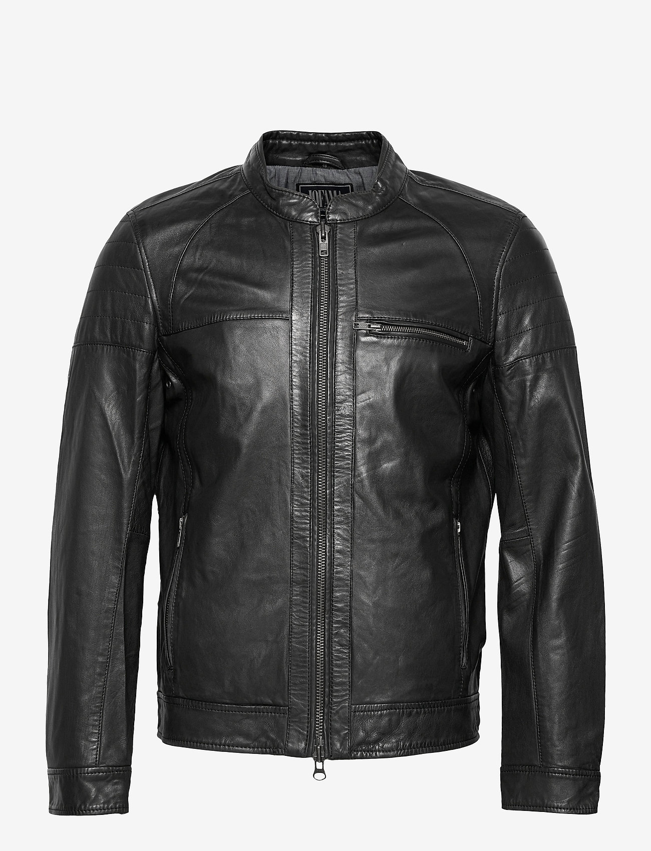 Jofama - Jake Zipped Leather Jacket - black - 0