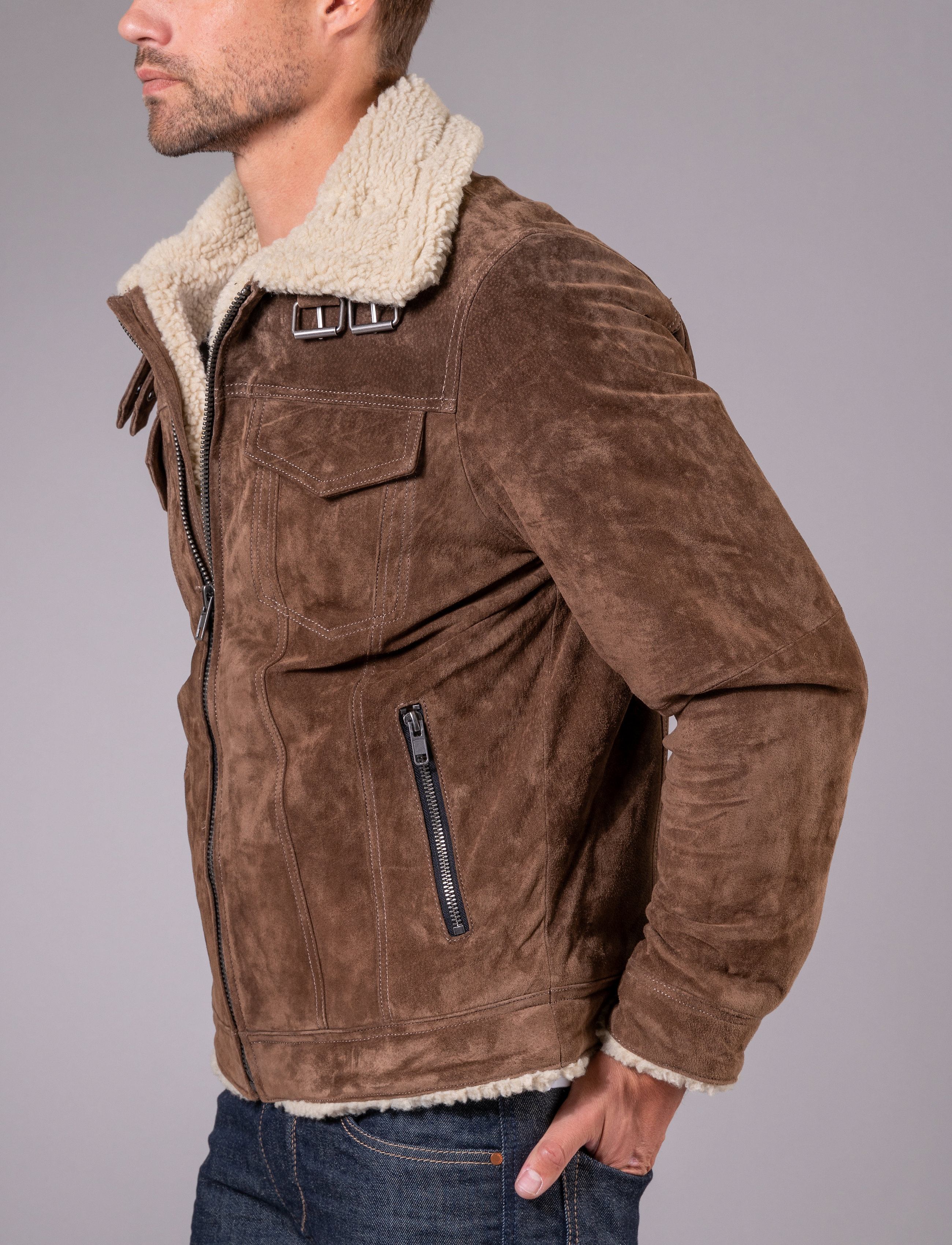 Jofama - Daniel Pile Suede Jacket - tobacco - 4