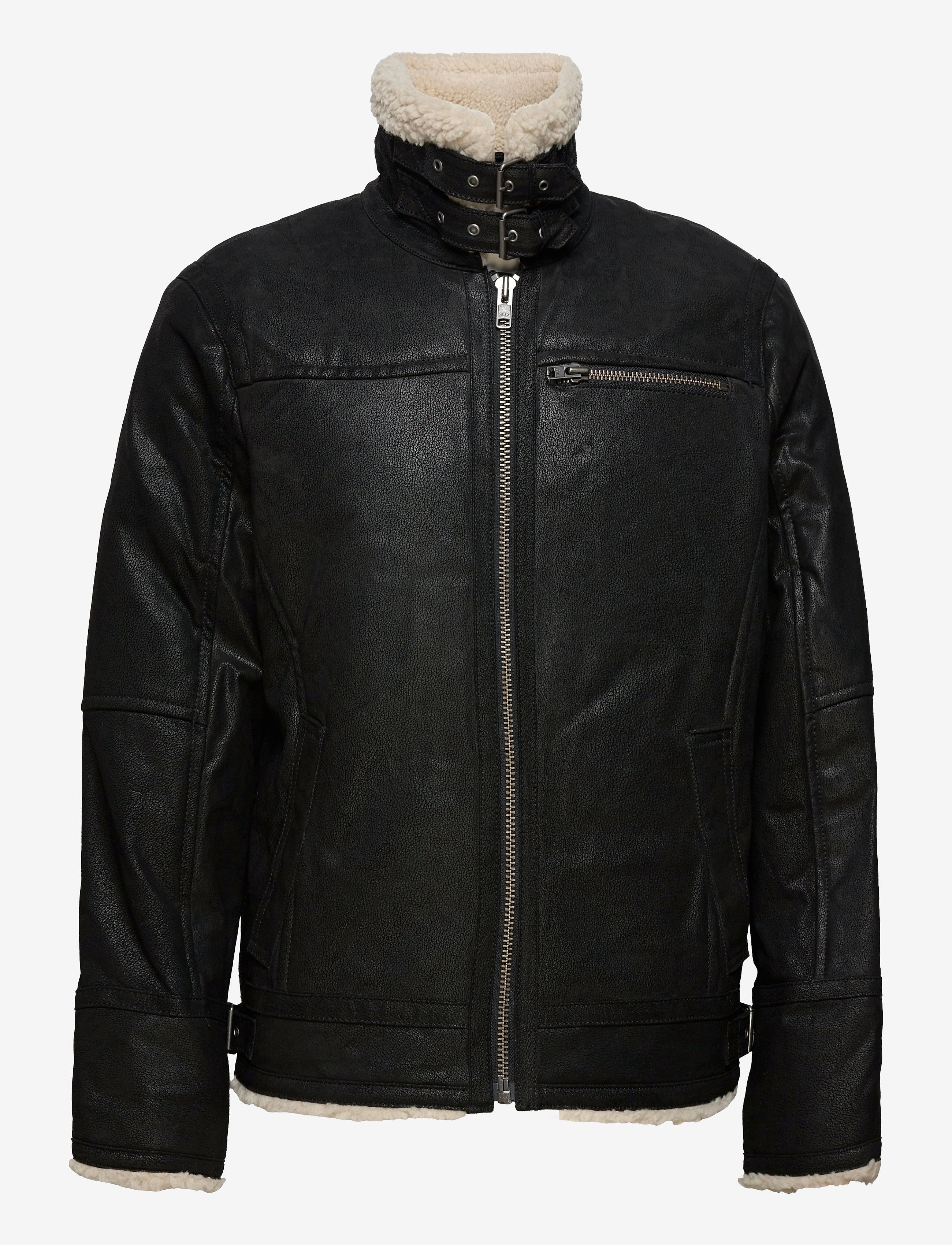 JOFAMA Axel Klassisch Pile Wildleder Jacke Schwarz - 54 - Herren
