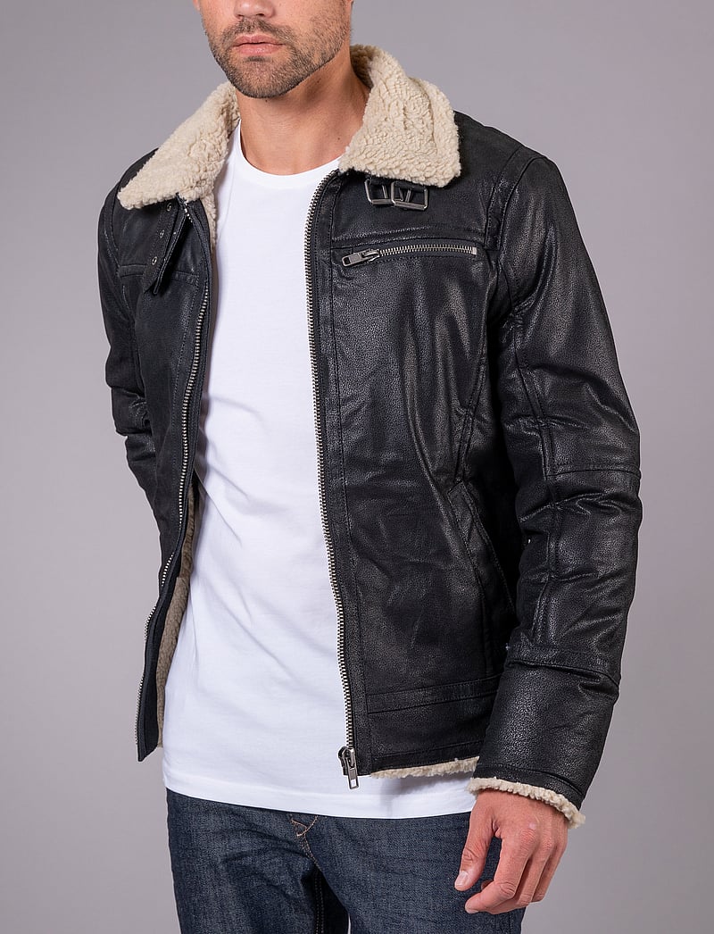 Jofama - Axel Classic Pile Suede Jacket - höstjackor - black - 0