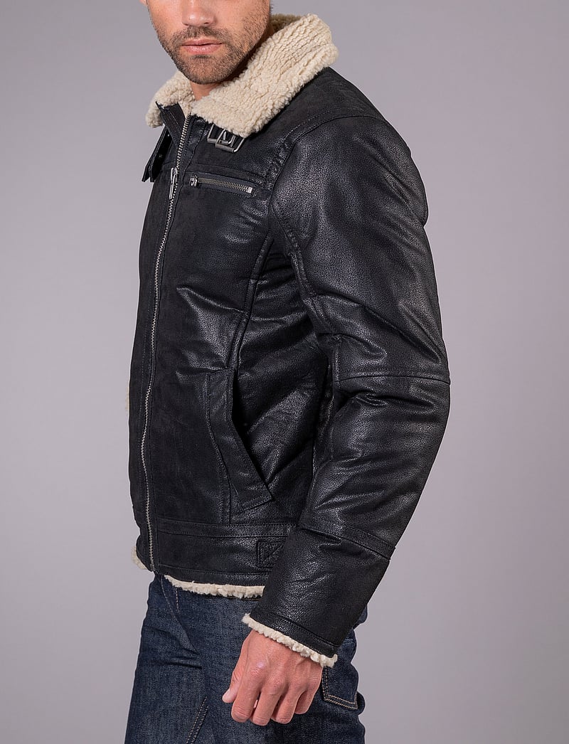 Jofama - Axel Classic Pile Suede Jacket - höstjackor - black - 3