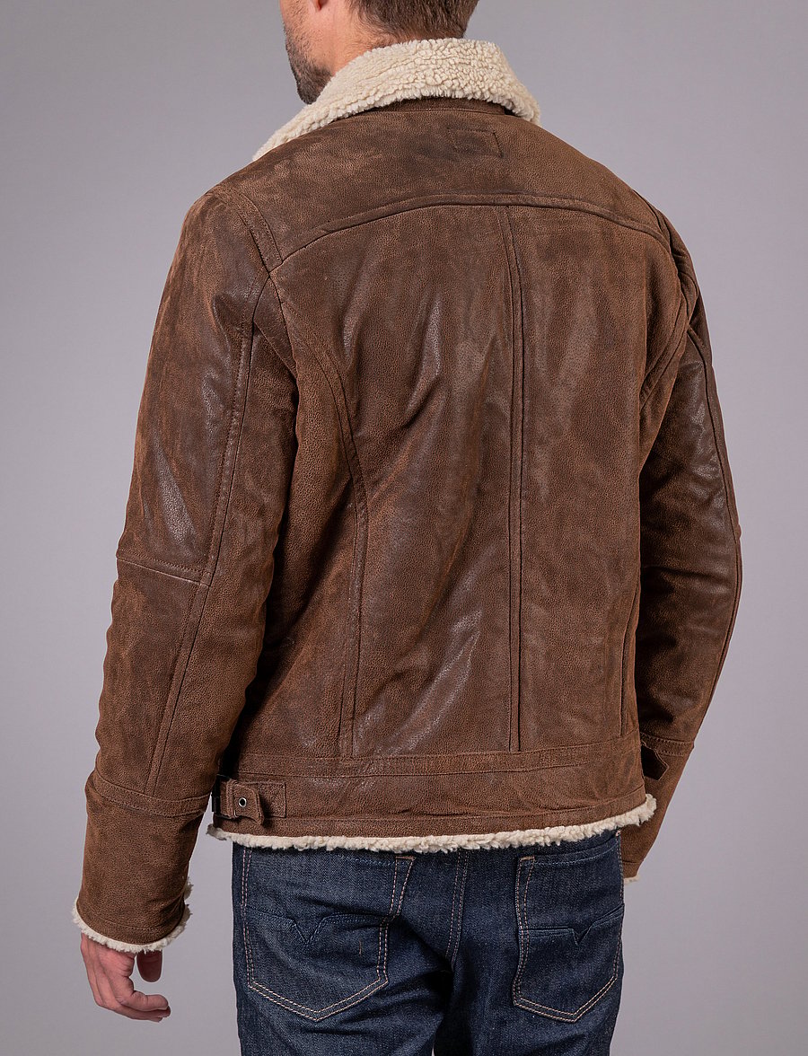 Jofama - Axel Classic Pile Suede Jacket - forårsjakker - brownie - 4