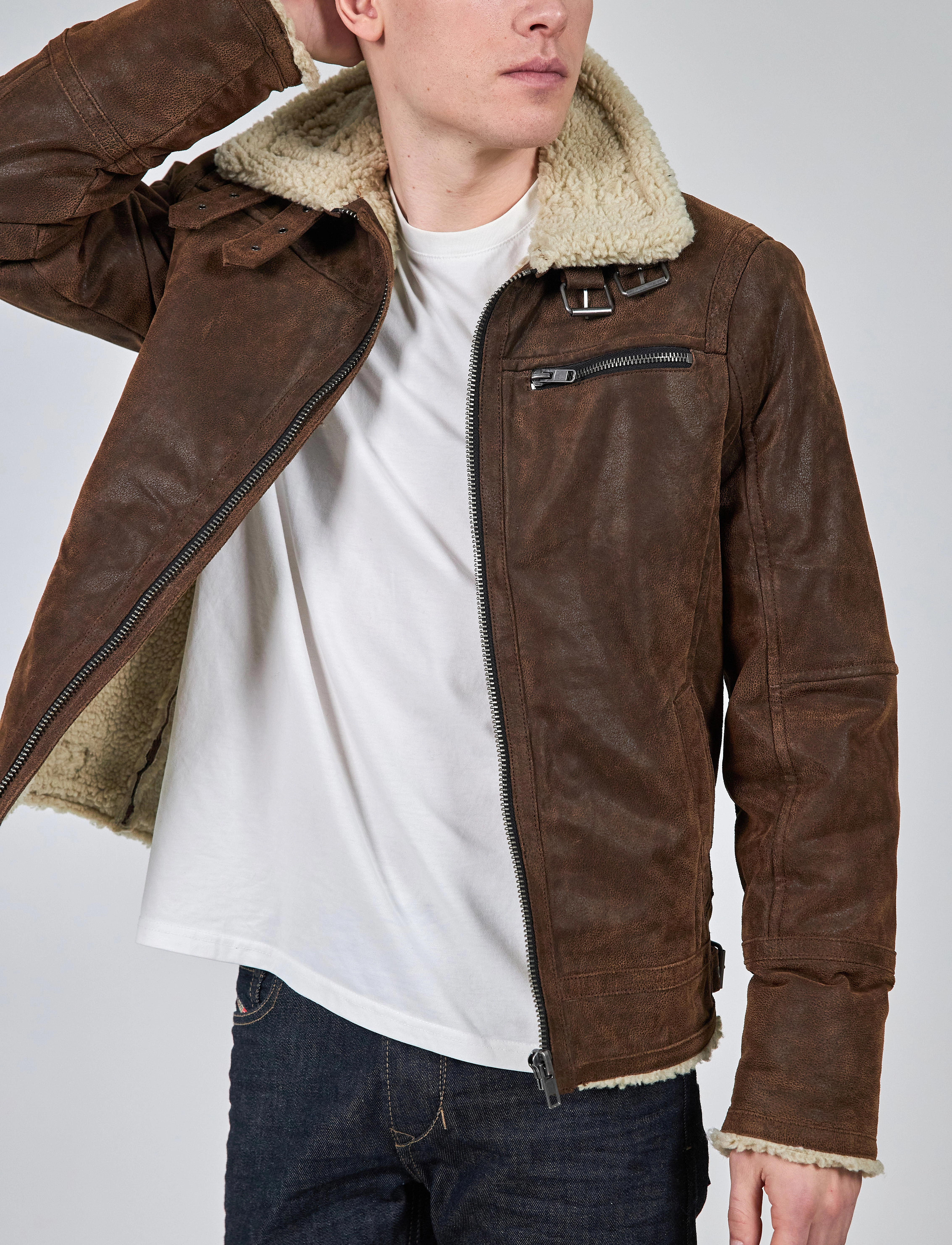 Jofama - Axel Classic Pile Suede Jacket - kevadjoped - brownie - 5