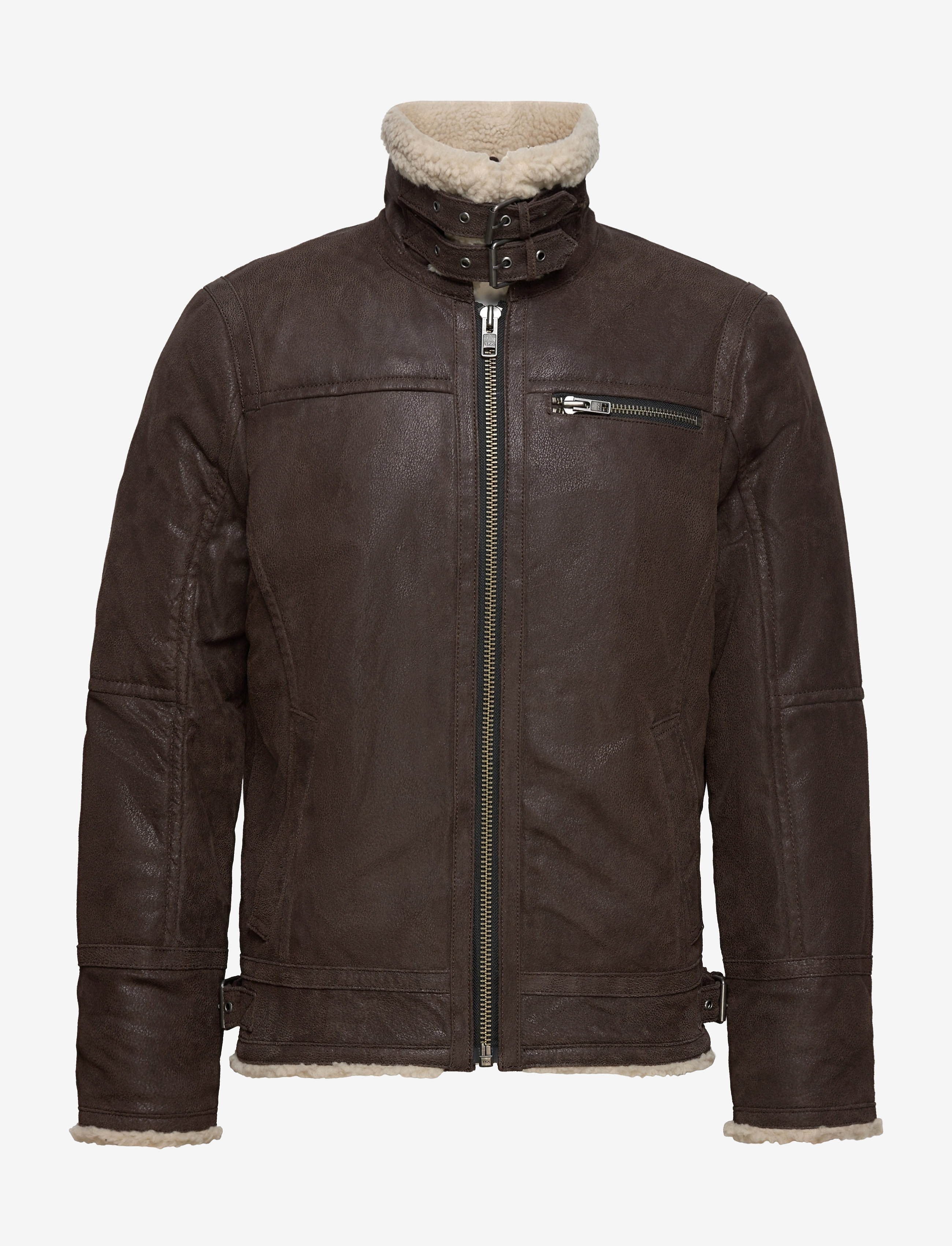 JOFAMA Axel Klassisch Pile Wildleder Jacke Braun - 48 - Herren