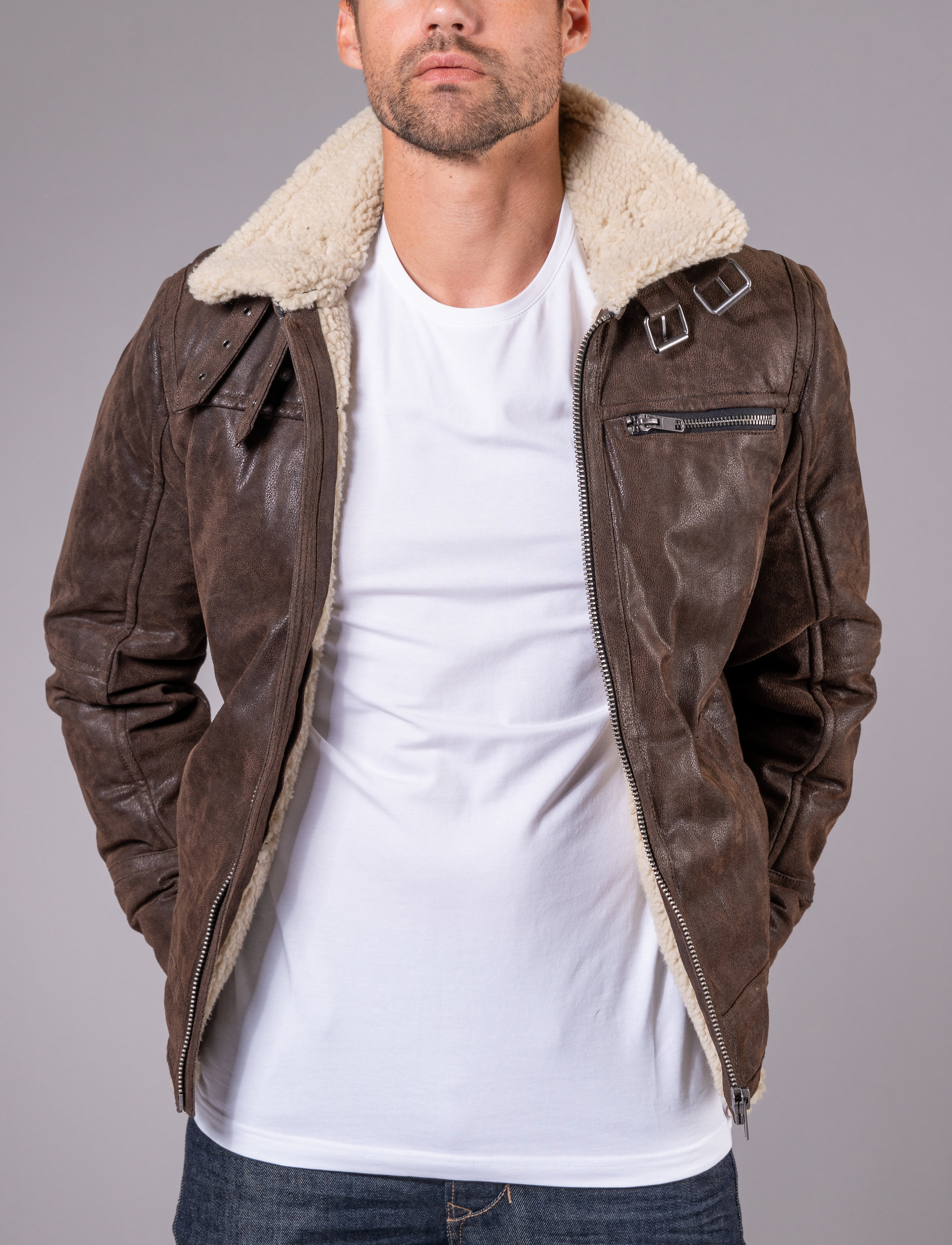Jofama Axel Classic Pile Suede Jacket, 48, Jackets, Braun - Leather, Männerswear