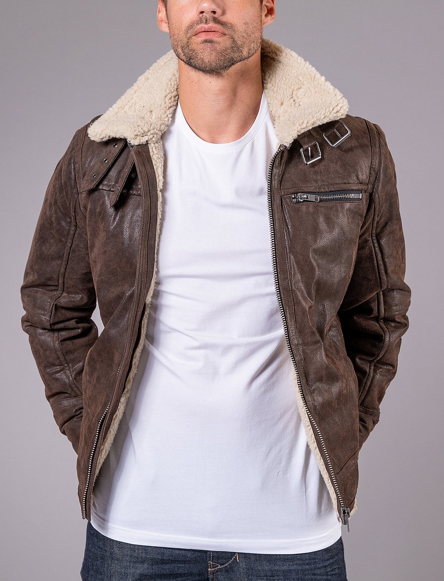 Jofama - Axel Classic Pile Suede Jacket - frühlingsjacken - coffee - 0