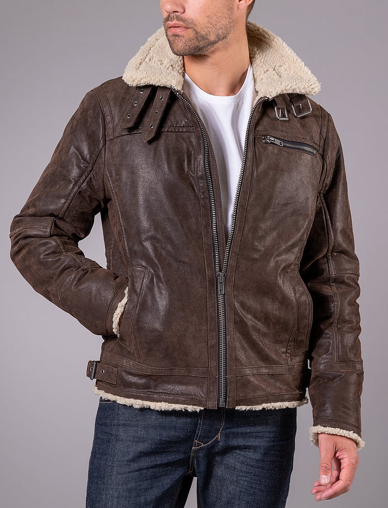 Jofama - Axel Classic Pile Suede Jacket - höstjackor - coffee - 3
