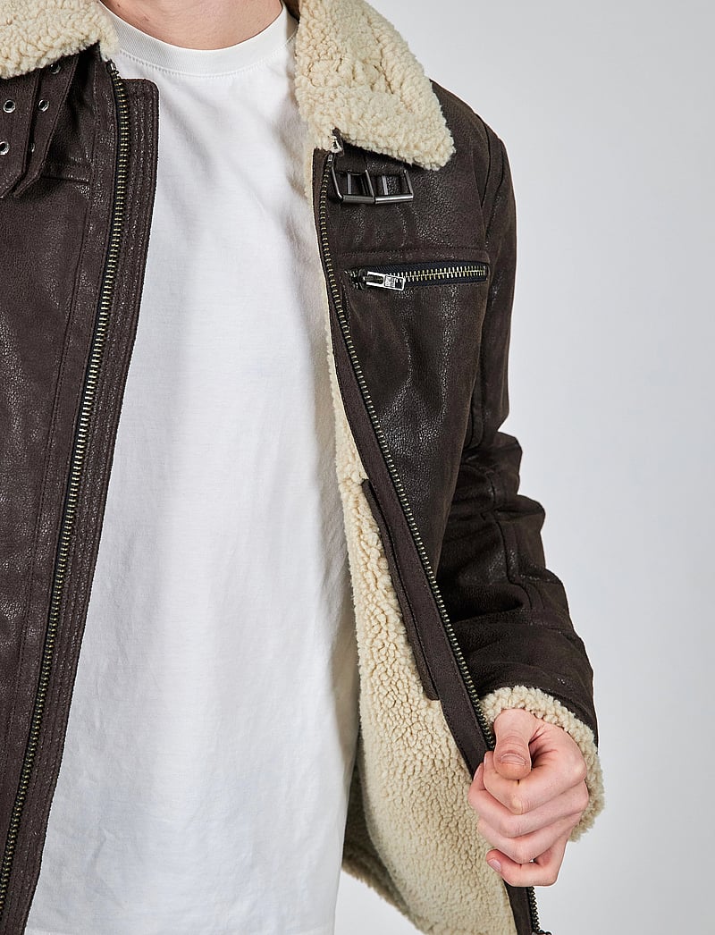 Jofama - Axel Classic Pile Suede Jacket - höstjackor - coffee - 5