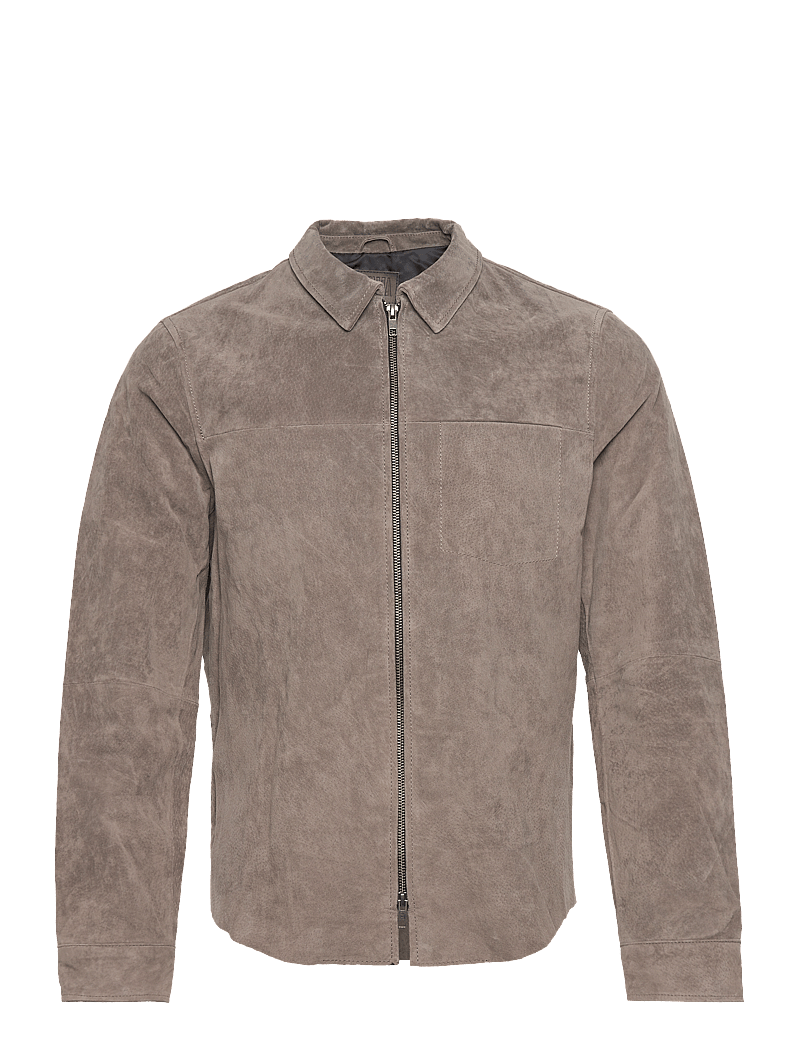 Jofama - Clark Zipped Suede Shirt Jacke - höstjackor - khaki - 0