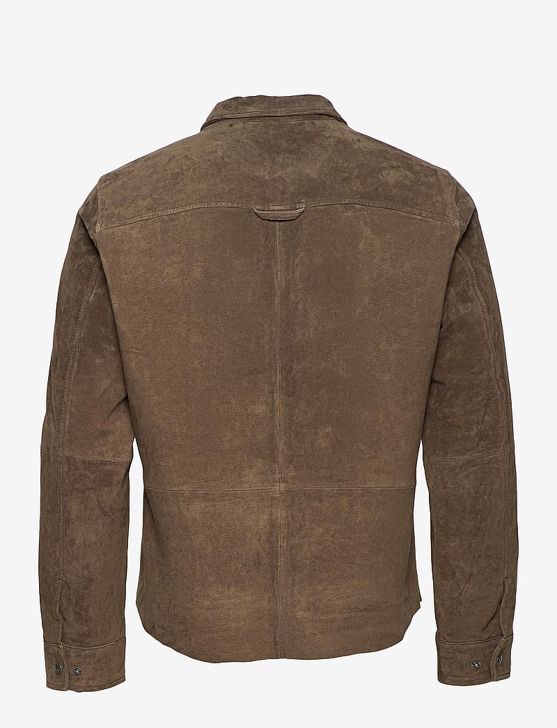 Jofama - Clark Zipped Suede Shirt Jacke - høstjakker - tobacco - 1