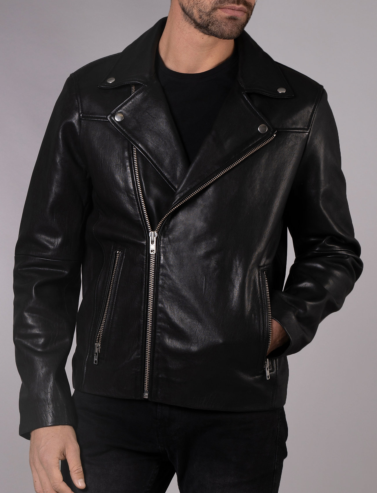 Jofama - Russel Premium Leather Biker - black - 4