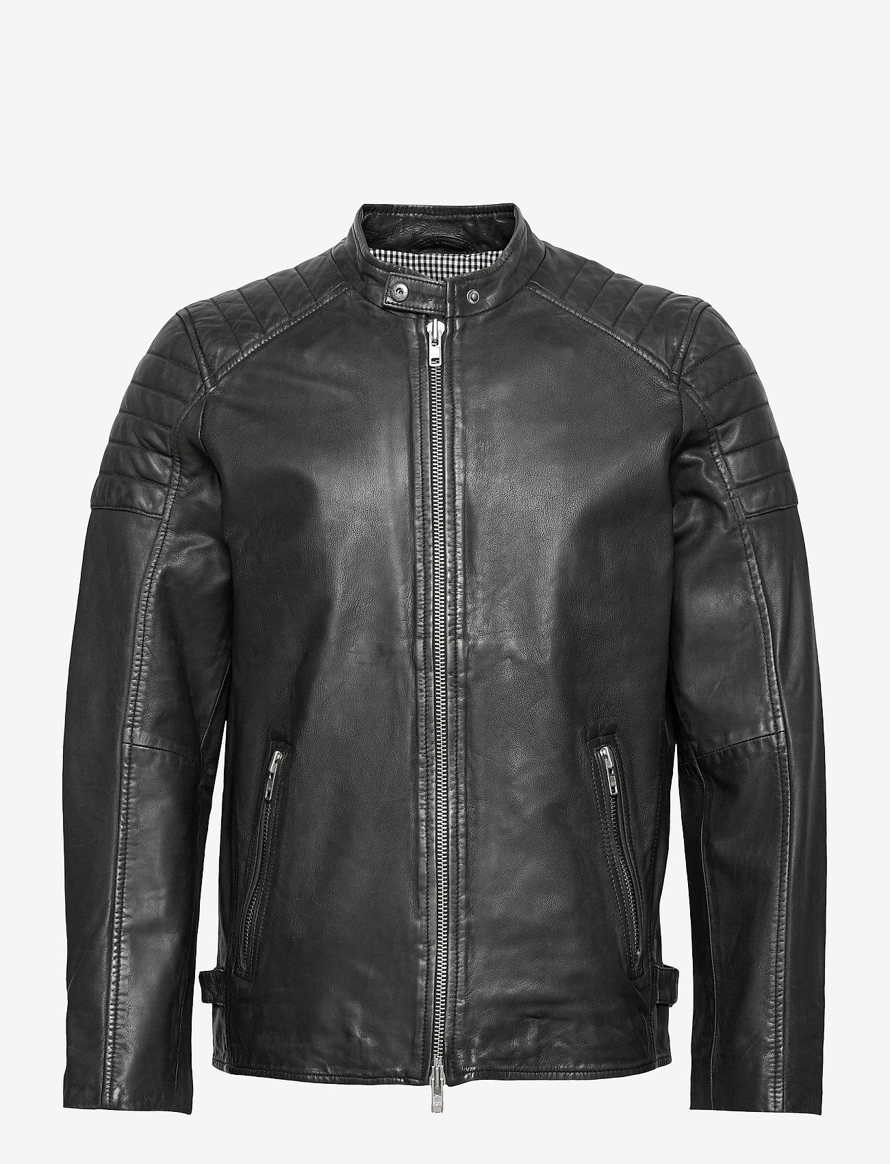 Lionel Stone Leather Jacket - BLACK