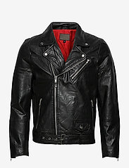 Jofama - Brice Belted Leather Jacket - spring jackets - black - 0