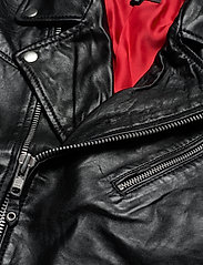 Jofama - Brice Belted Leather Jacket - spring jackets - black - 2