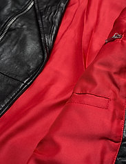Jofama - Brice Belted Leather Jacket - spring jackets - black - 4