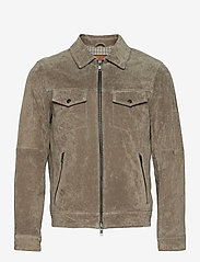 Jofama - Ben Suede Shirt Jacket - forårsjakker - khaki - 0
