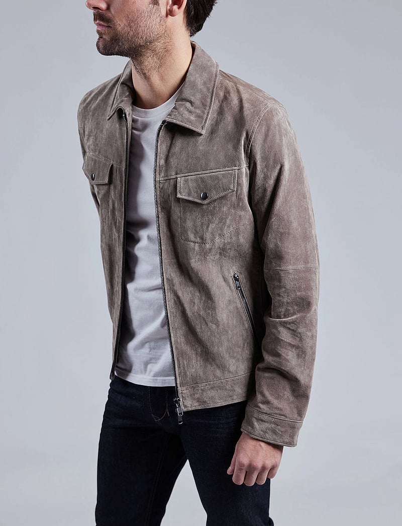Jofama - Ben Suede Shirt Jacket - herbstjacken - khaki - 0
