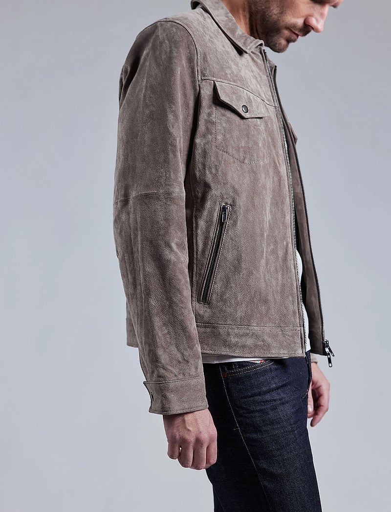 Jofama - Ben Suede Shirt Jacket - herbstjacken - khaki - 4