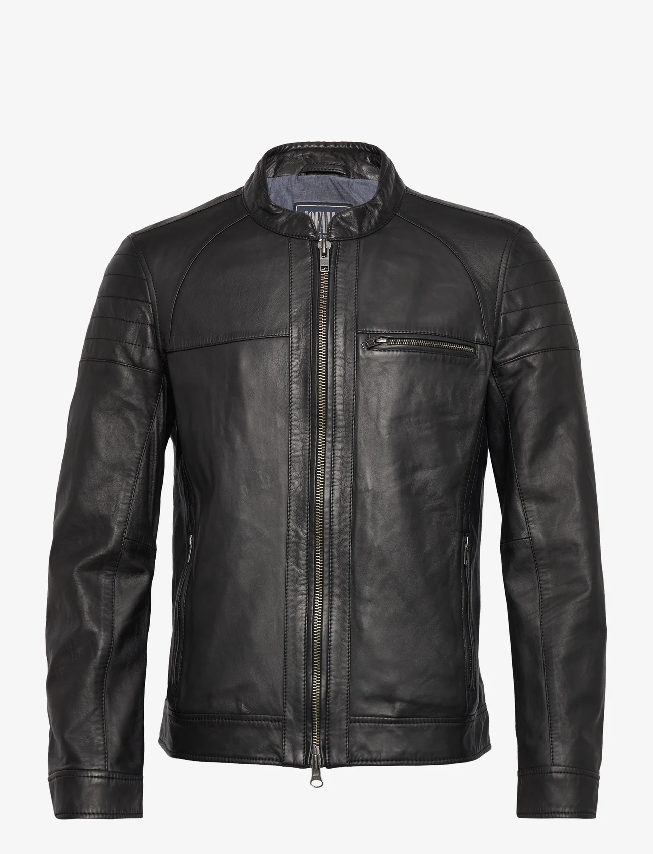Jofama - Costner Zipped Leather Jacket - lentejassen - black - 0