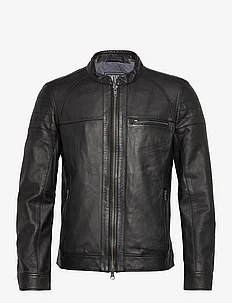 Costner Zipped Leather Jacket, Jofama