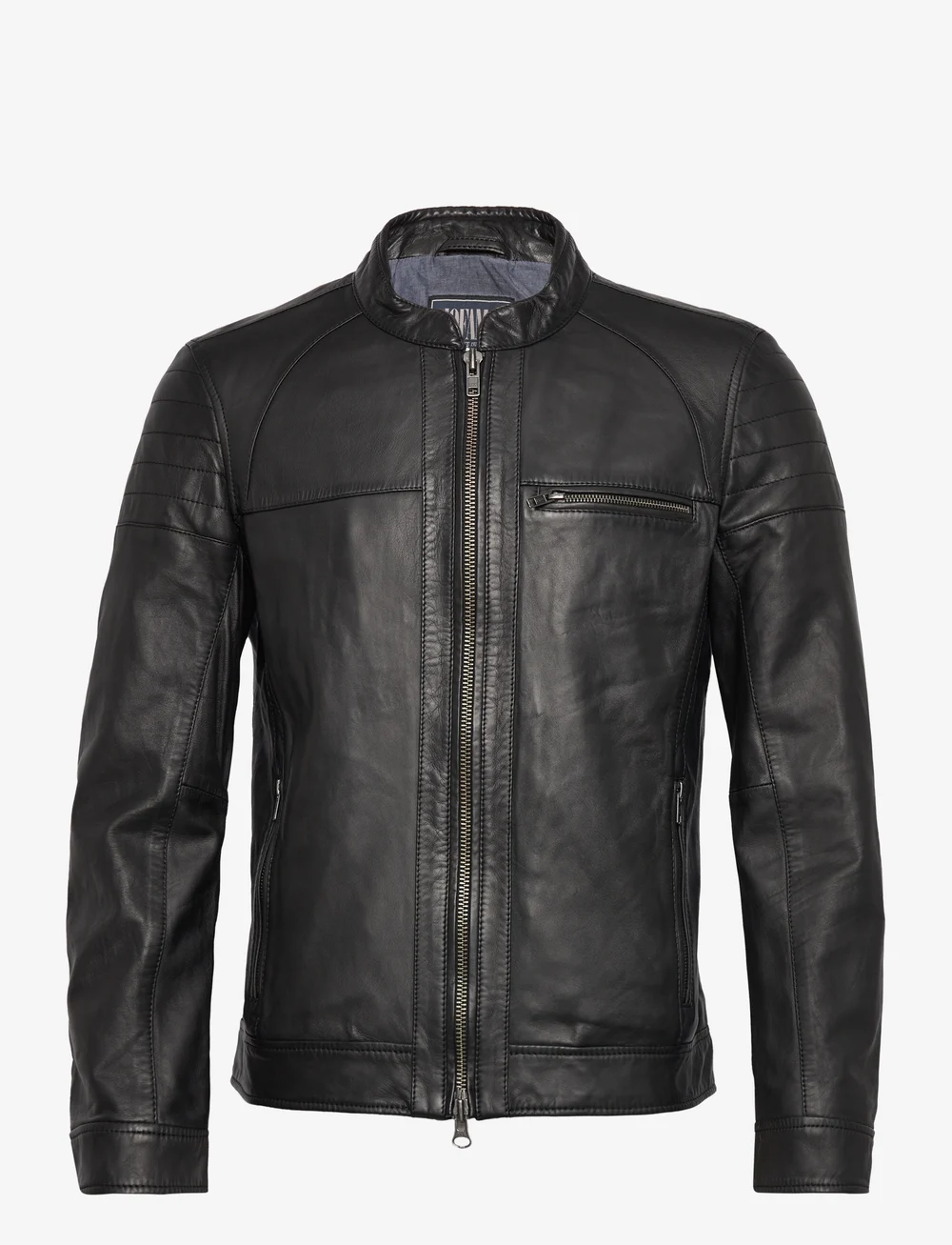 Jofama - Costner Zipped Leather Jacket - efterårsjakker - black - 1