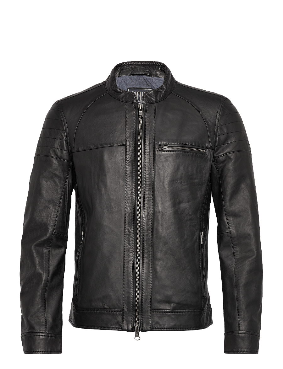 Jofama - Costner Zipped Leather Jacket - black - 1
