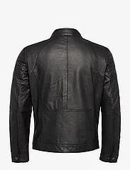 Jofama - Costner Zipped Leather Jacket - forårsjakker - black - 1