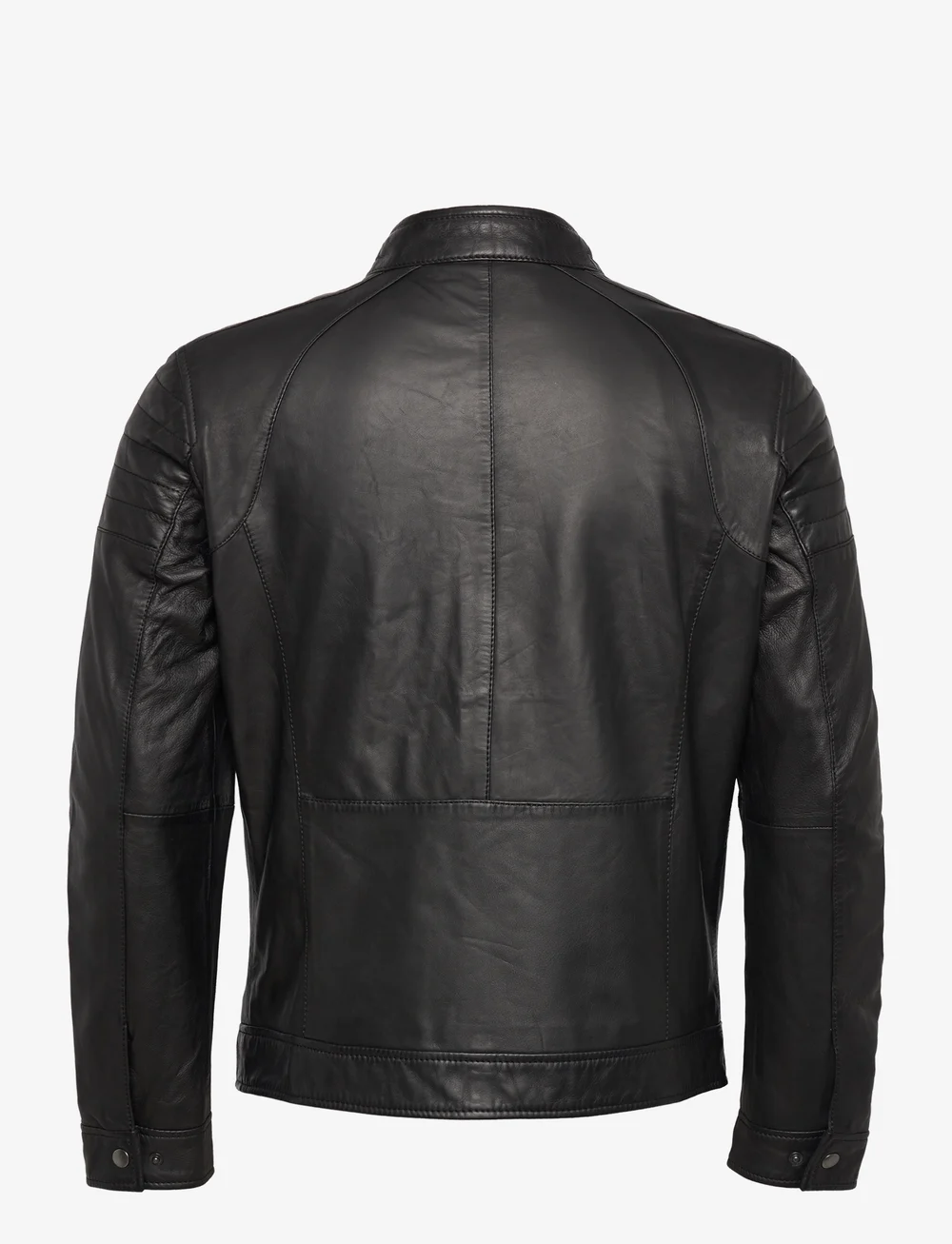Jofama - Costner Zipped Leather Jacket - efterårsjakker - black - 2