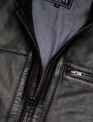 Jofama - Costner Zipped Leather Jacket - lentejassen - black - 2