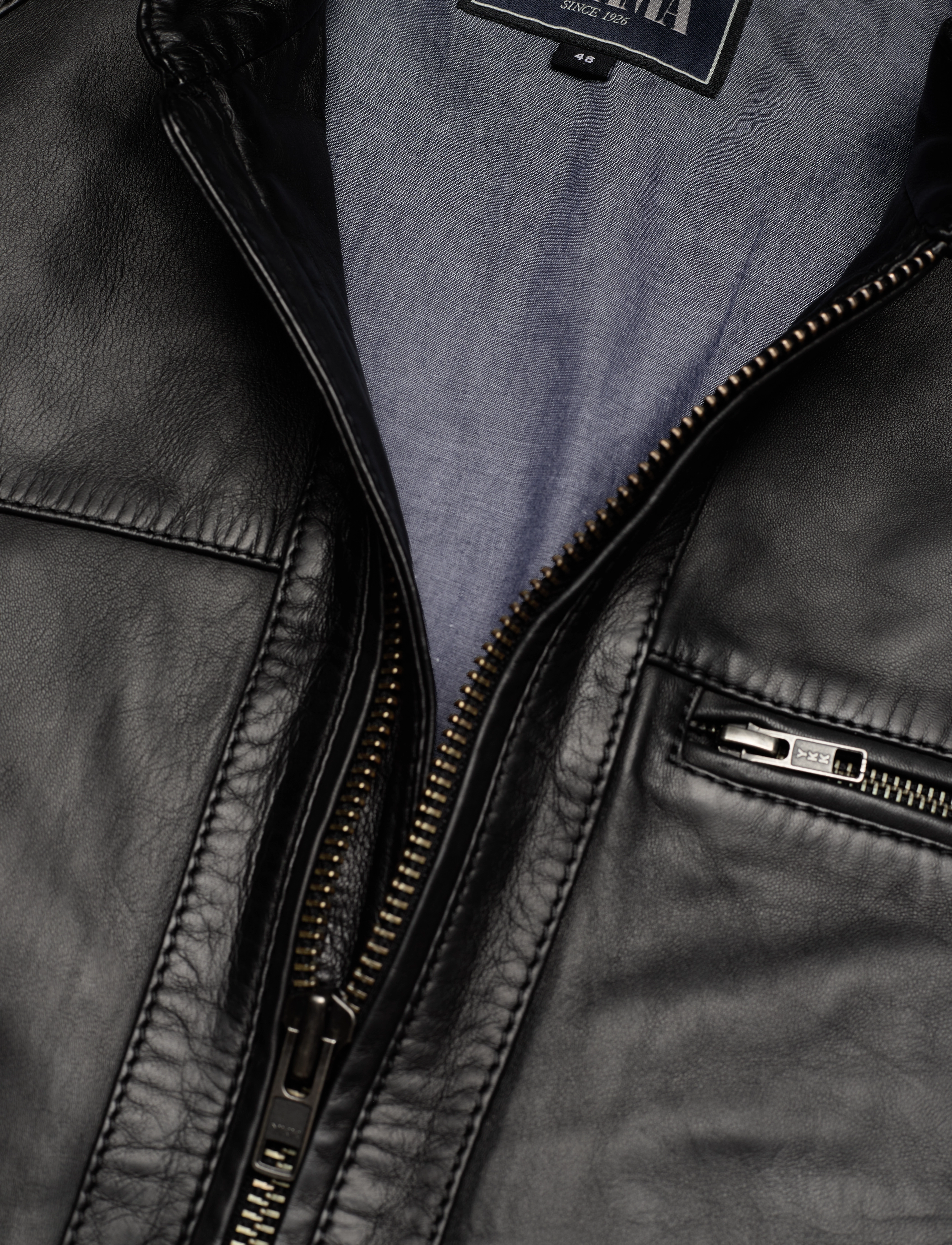 Jofama - Costner Zipped Leather Jacket - black - 4