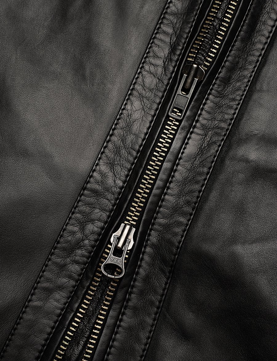 Jofama - Costner Zipped Leather Jacket - black - 5