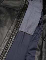 Jofama - Costner Zipped Leather Jacket - frühlingsjacken - black - 4