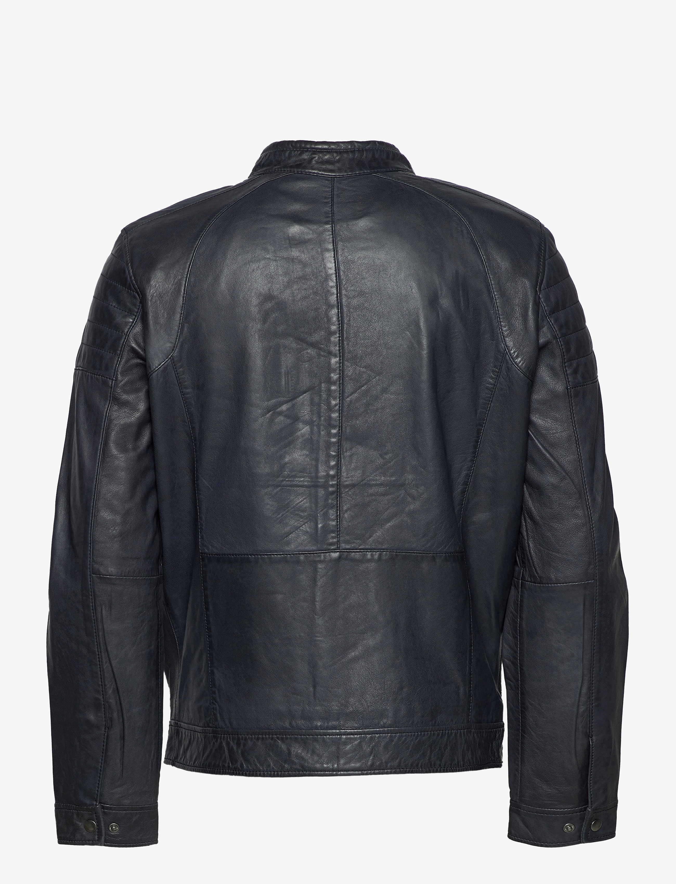 Jofama - Costner Zipped Leather Jacket - navy - 1