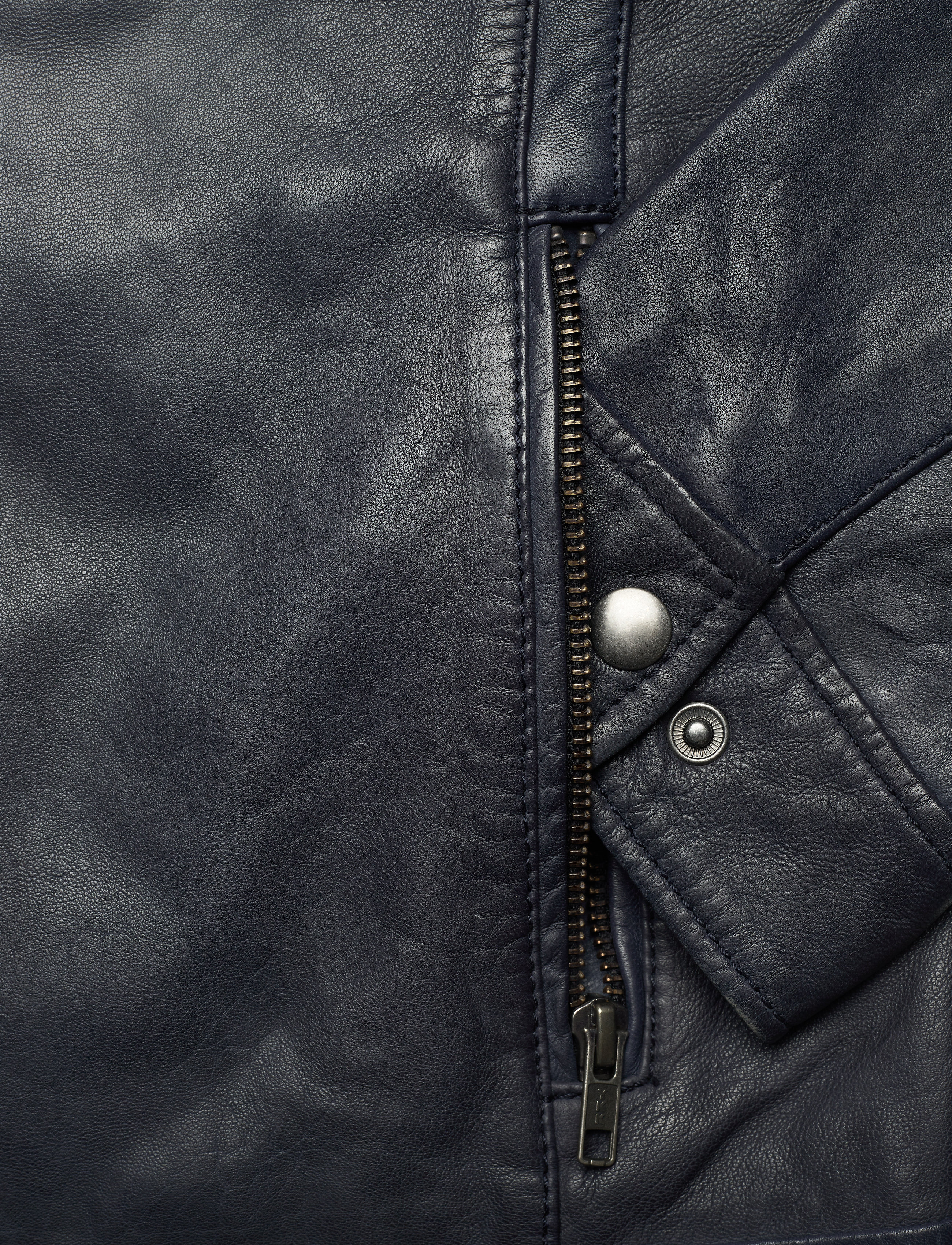 Jofama - Costner Zipped Leather Jacket - navy - 3