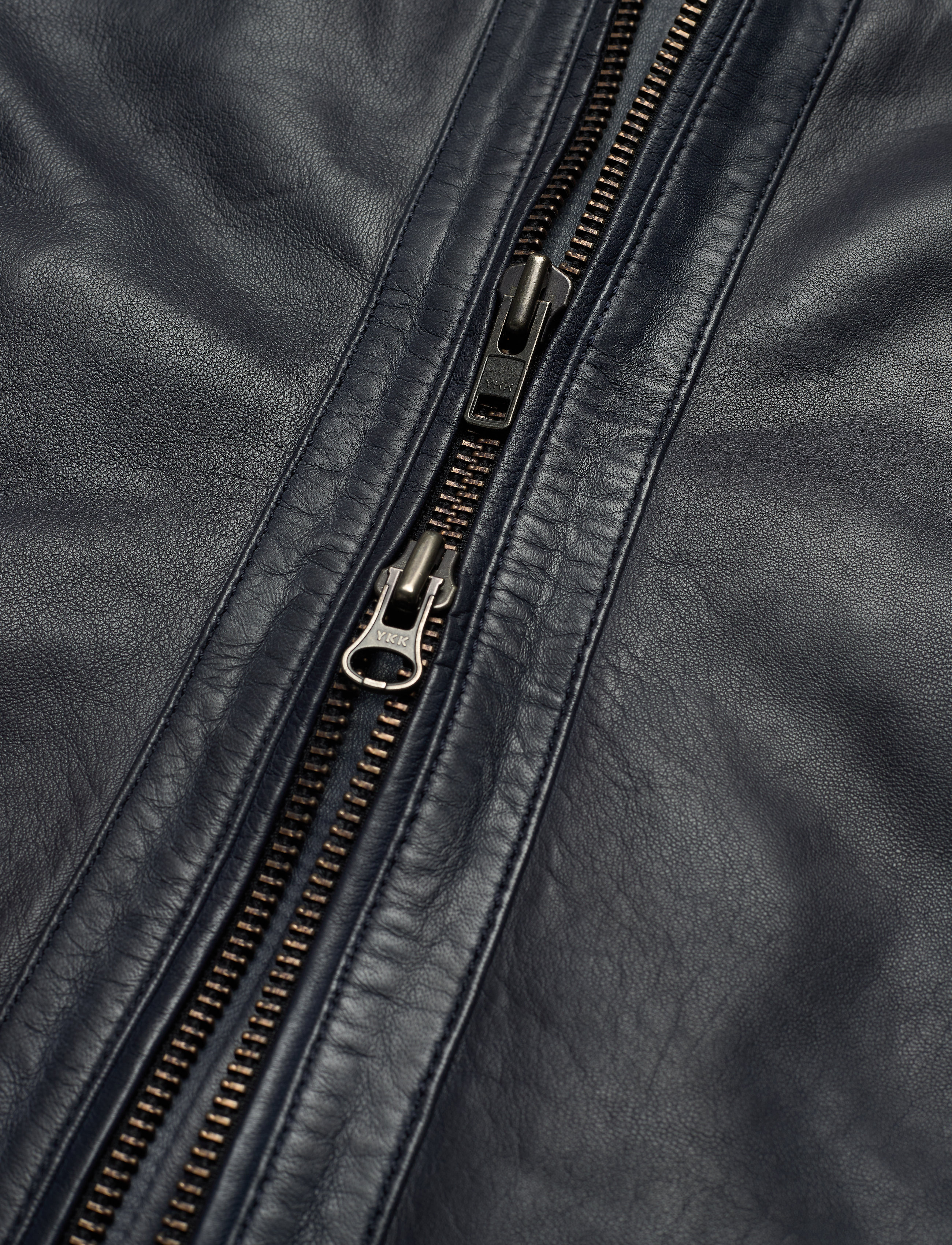 Jofama - Costner Zipped Leather Jacket - navy - 4