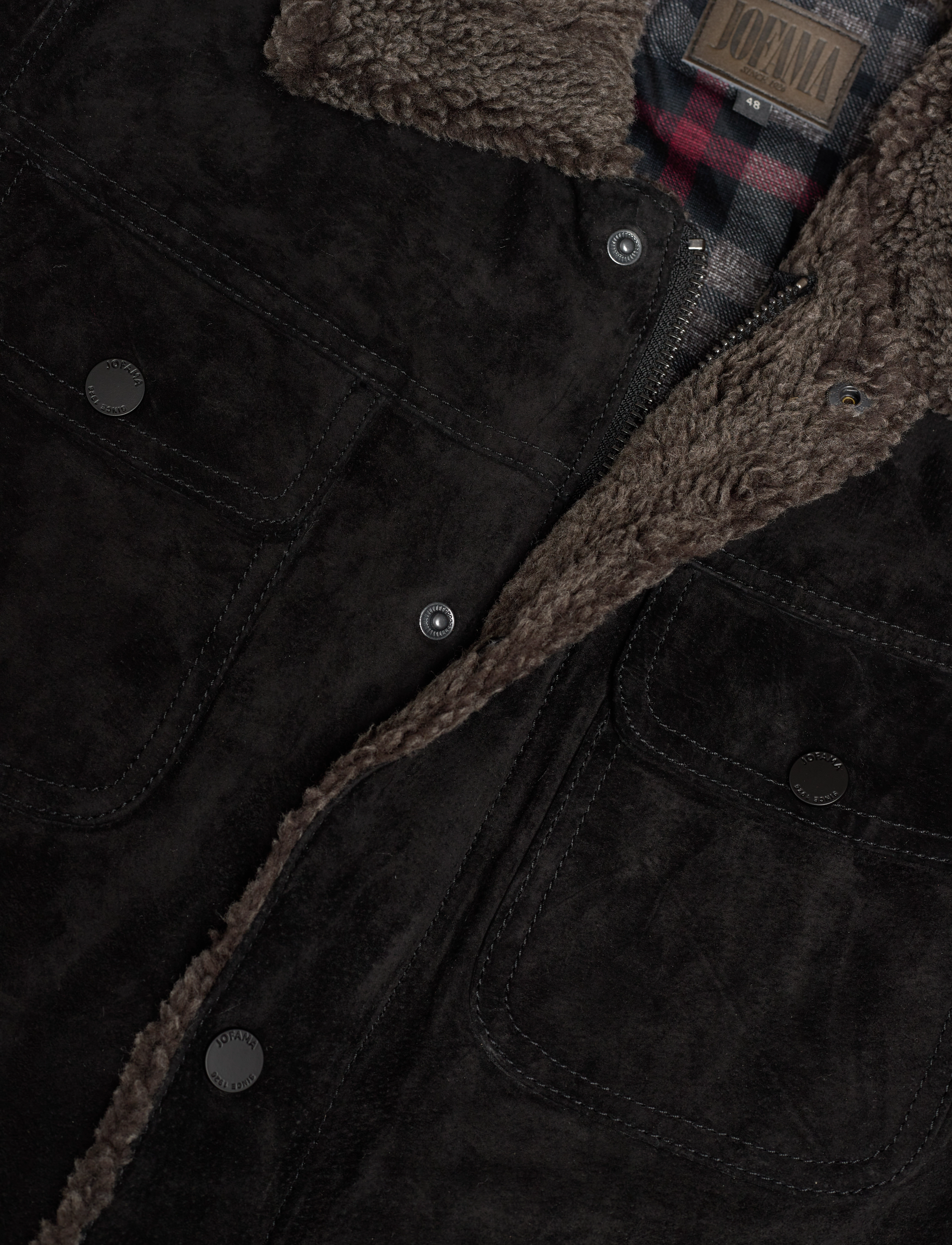 Jofama - Sam Shearling Jean Jacket - overtøj - black - 2
