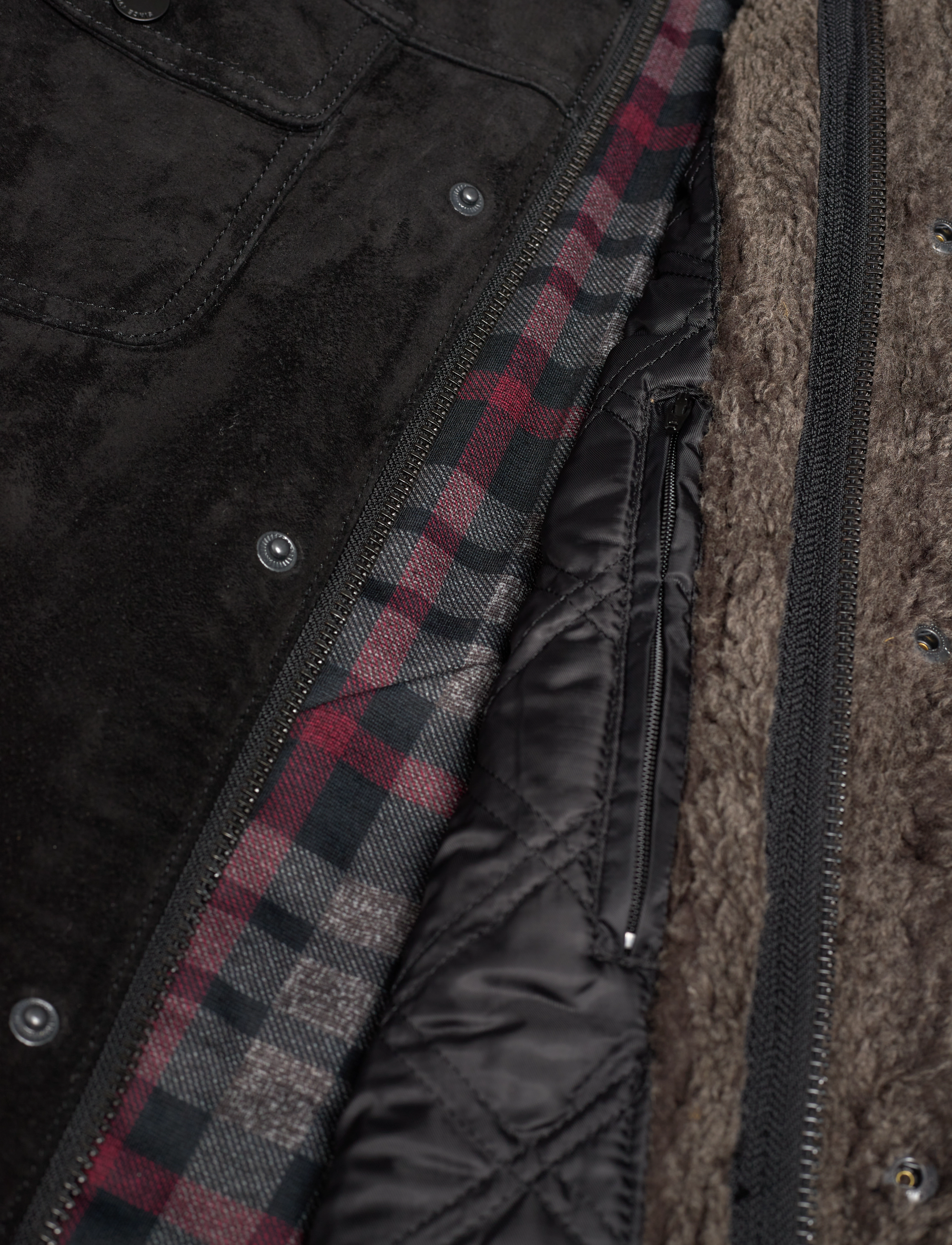 Jofama - Sam Shearling Jean Jacket - overtøj - black - 4