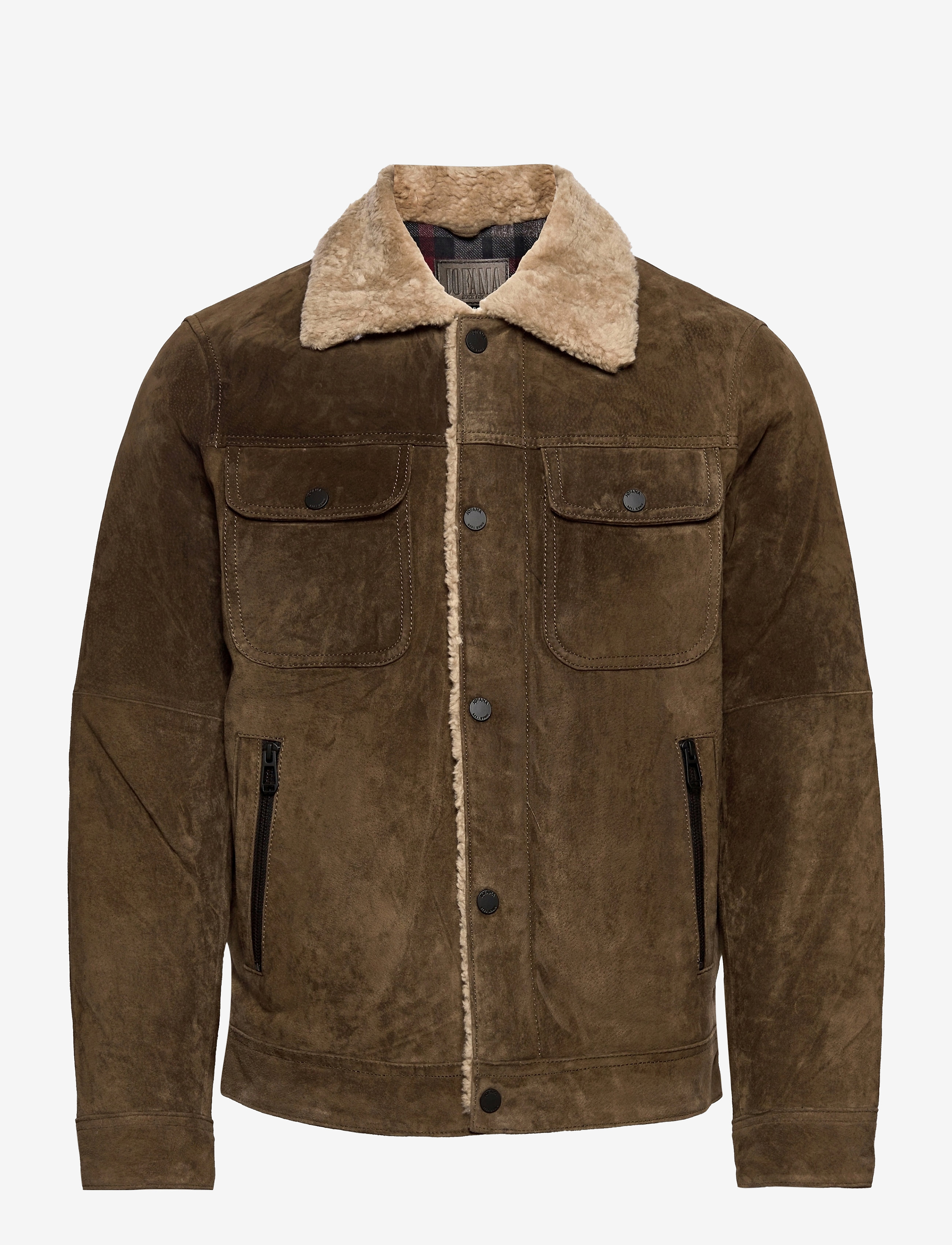 Jofama Sam Shearling Jean Jacket, 46, Khaki green, Jakker > Læder, Herre