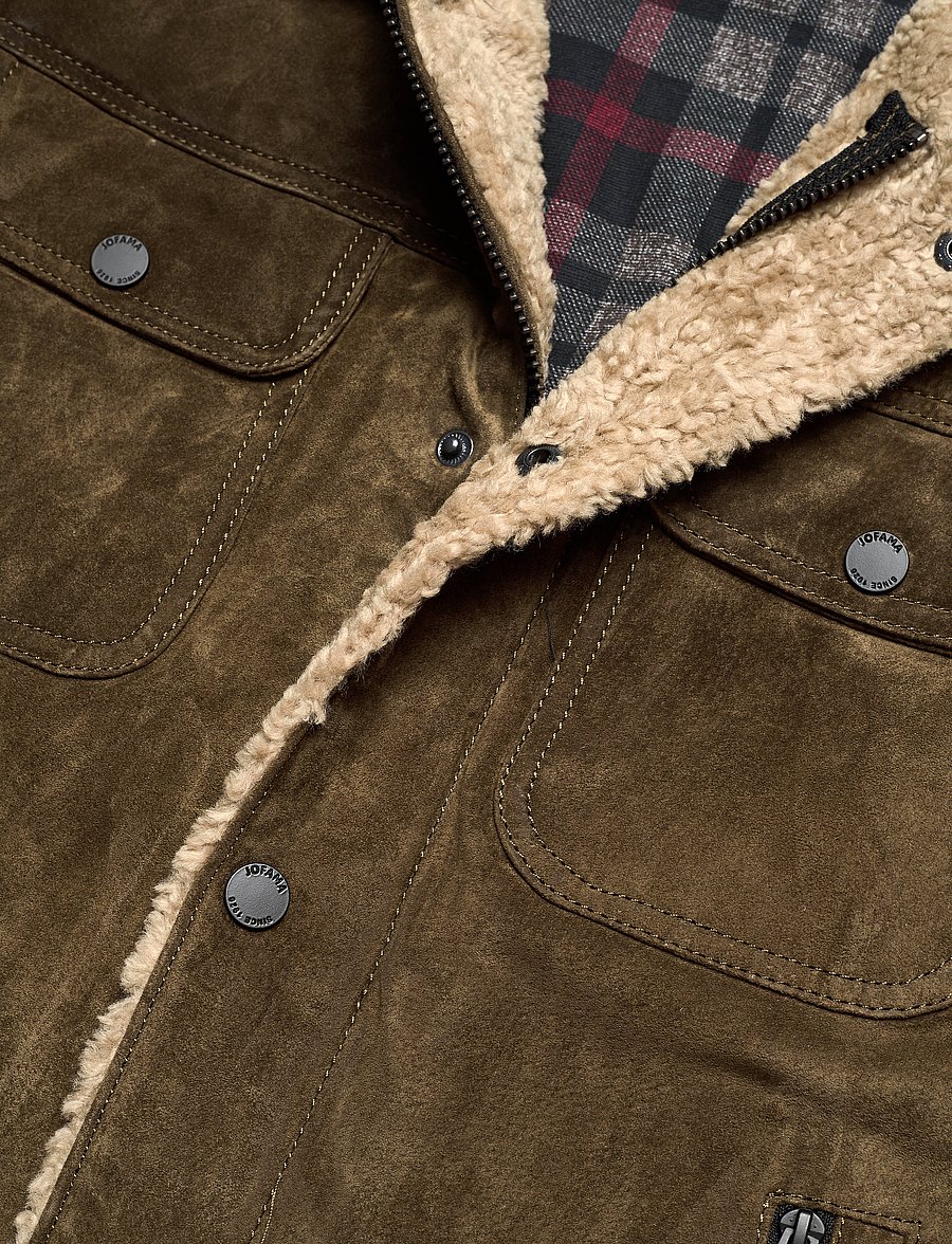 Jofama - Sam Shearling Jean Jacket - fall jackets - olive - 2