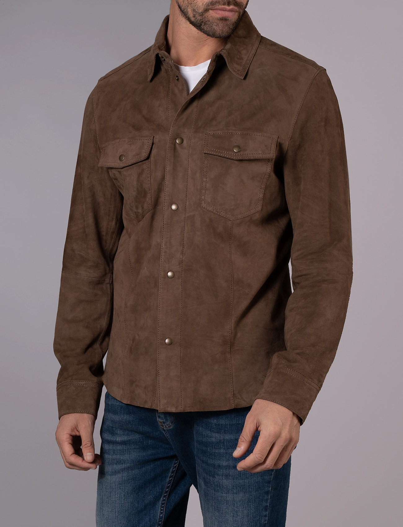 Jofama - Leo Suede Shirt - tobacco - 3