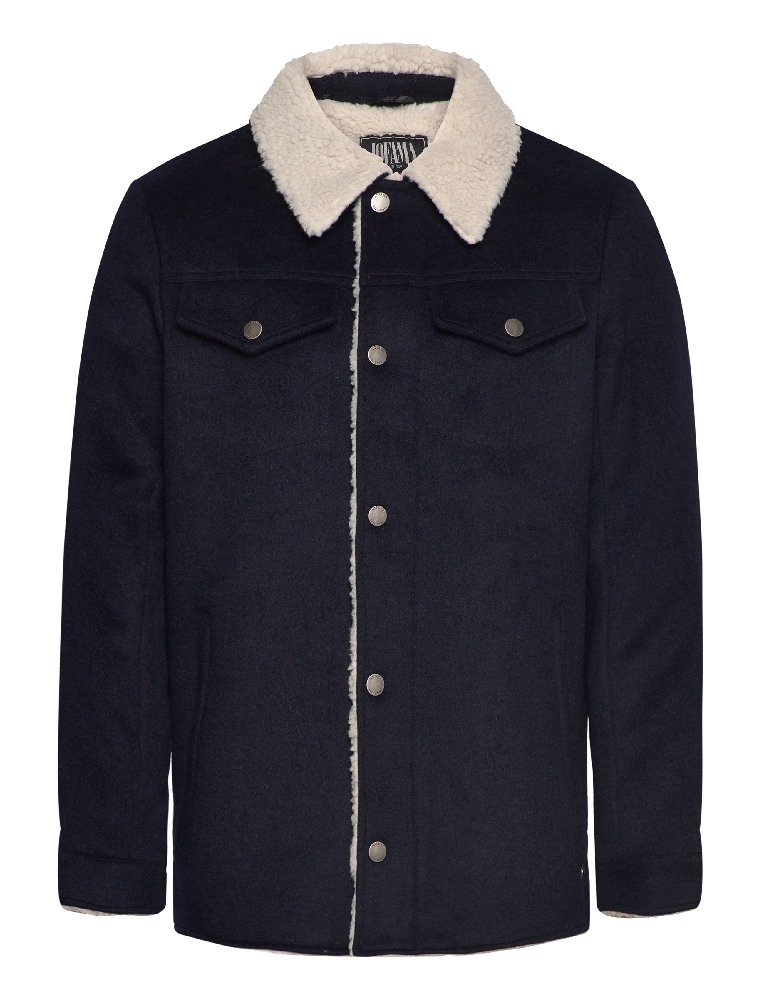 JOFAMA Harvey Wolle Trucker Jacke Navy - 52 - Herren