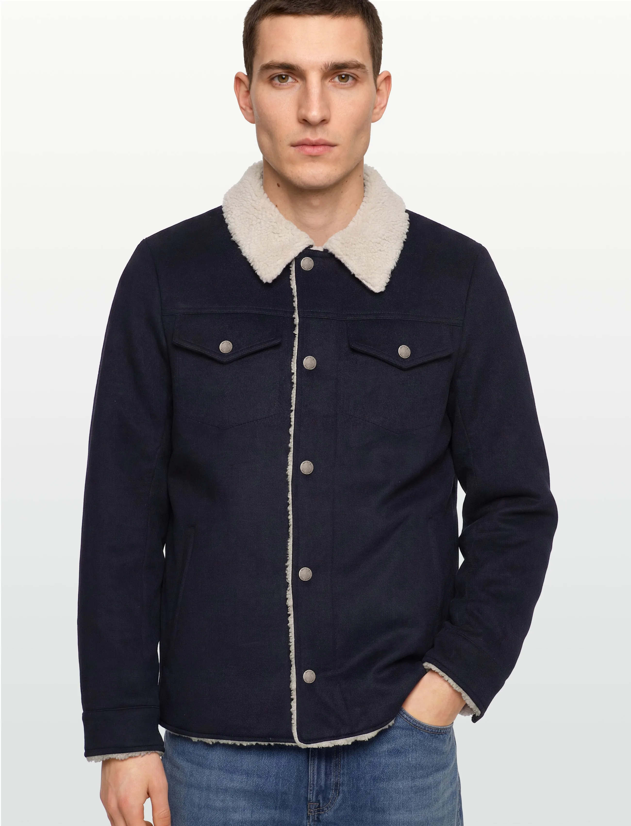 Jofama - Harvey Wool Trucker Jacket - ytterkläder - navy - 3