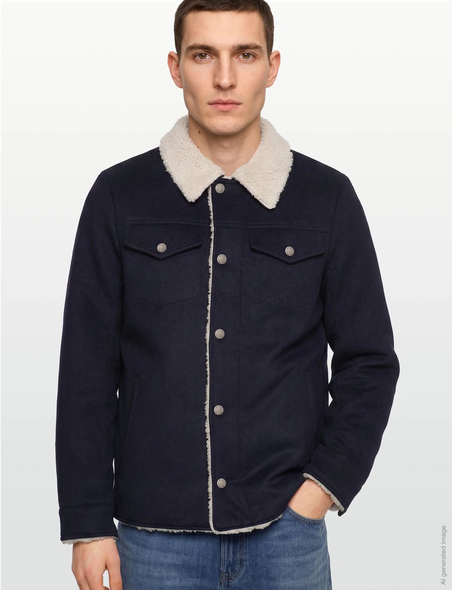 Jofama - Harvey Wool Trucker Jacket - jakker - navy - 3