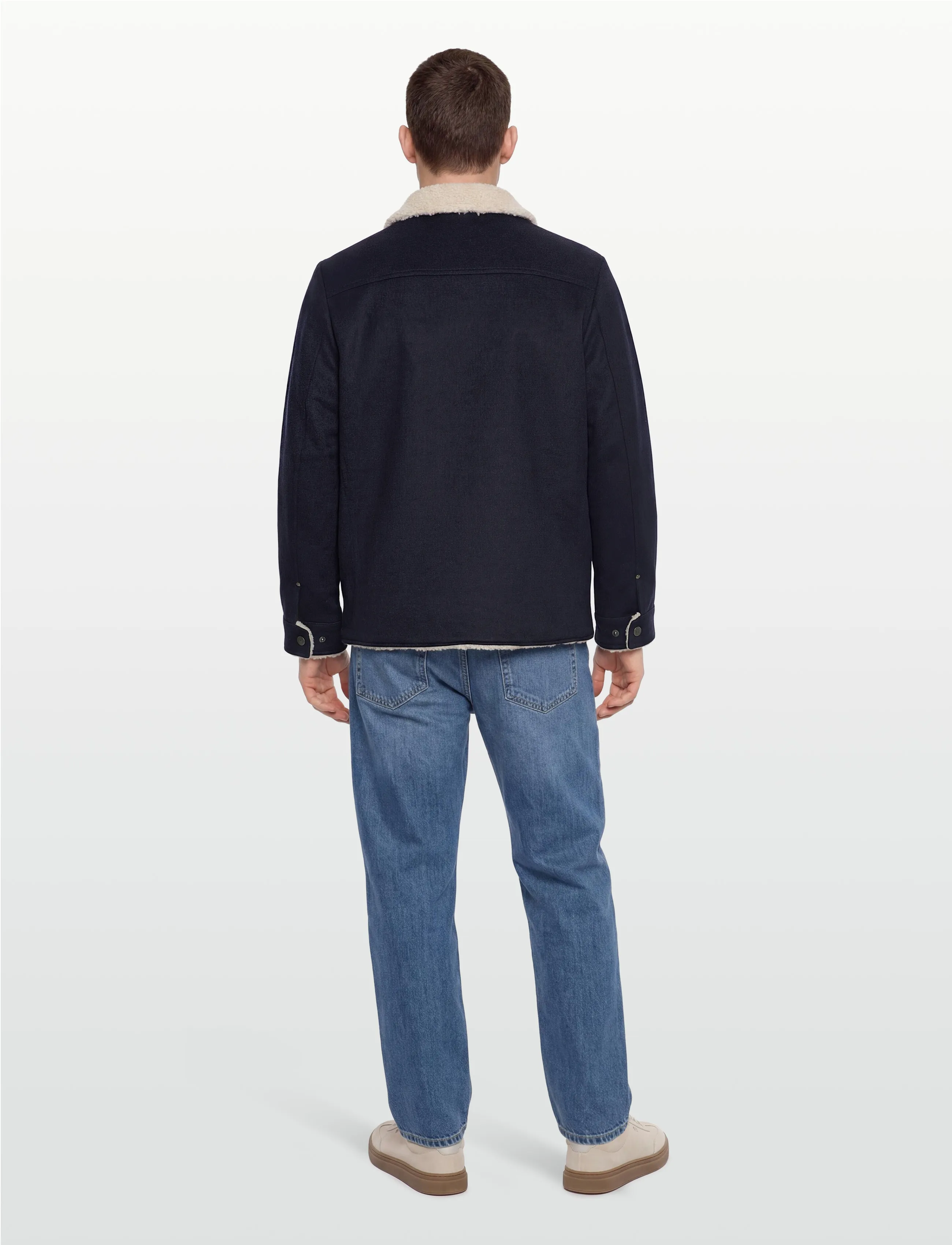 Jofama - Harvey Wool Trucker Jacket - ytterkläder - navy - 4