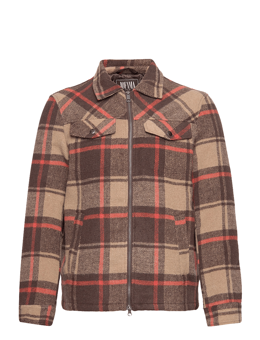 Jofama - Paul Checked Shirt - kollektionen - brown - 0