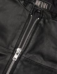 Jofama - Adam Zipped Leather Jacket - forårsjakker - black - 2