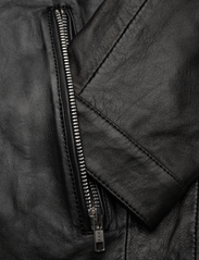 Jofama - Adam Zipped Leather Jacket - vårjackor - black - 3