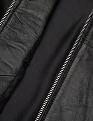 Jofama - Adam Zipped Leather Jacket - spring jackets - black - 4
